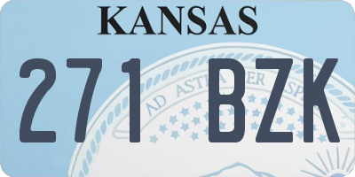 KS license plate 271BZK