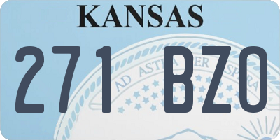 KS license plate 271BZO