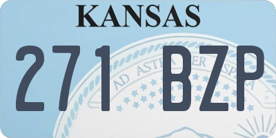 KS license plate 271BZP