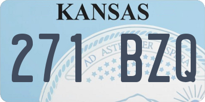 KS license plate 271BZQ