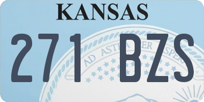KS license plate 271BZS