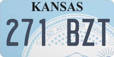 KS license plate 271BZT