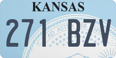 KS license plate 271BZV