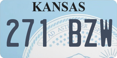 KS license plate 271BZW