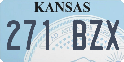 KS license plate 271BZX