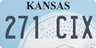 KS license plate 271CIX