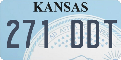 KS license plate 271DDT