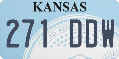 KS license plate 271DDW
