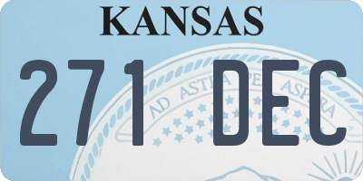 KS license plate 271DEC