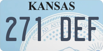 KS license plate 271DEF