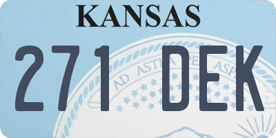 KS license plate 271DEK