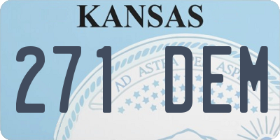 KS license plate 271DEM