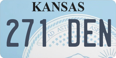 KS license plate 271DEN