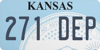 KS license plate 271DEP