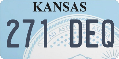 KS license plate 271DEQ