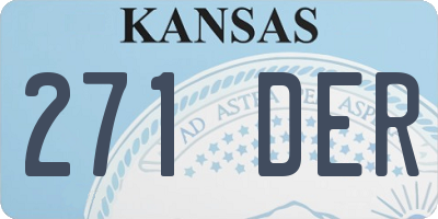 KS license plate 271DER