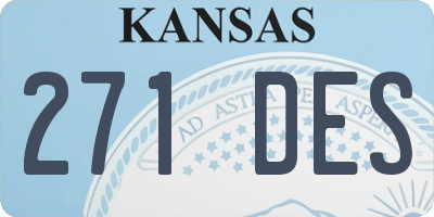 KS license plate 271DES