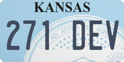 KS license plate 271DEV