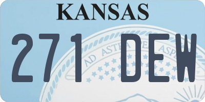KS license plate 271DEW