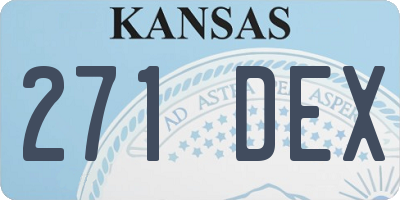 KS license plate 271DEX