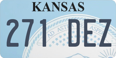 KS license plate 271DEZ