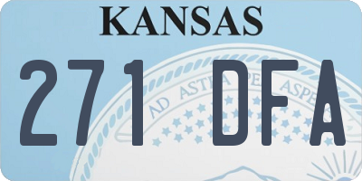 KS license plate 271DFA