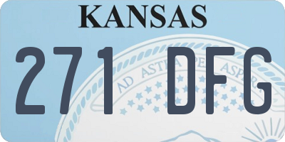 KS license plate 271DFG