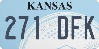 KS license plate 271DFK