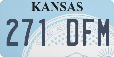 KS license plate 271DFM