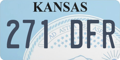 KS license plate 271DFR