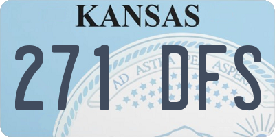 KS license plate 271DFS