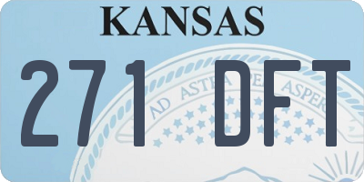 KS license plate 271DFT