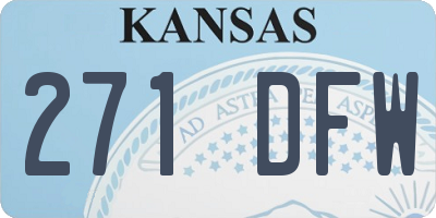 KS license plate 271DFW