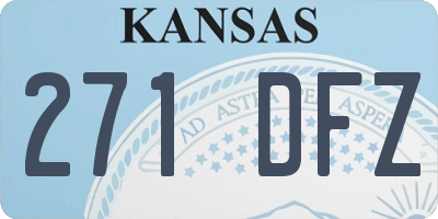 KS license plate 271DFZ