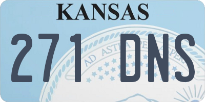 KS license plate 271DNS