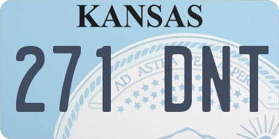KS license plate 271DNT