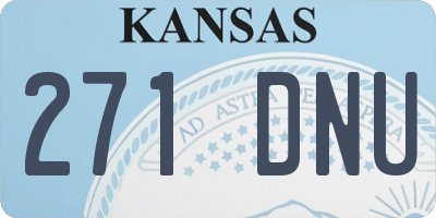 KS license plate 271DNU