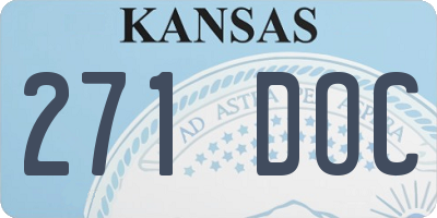 KS license plate 271DOC