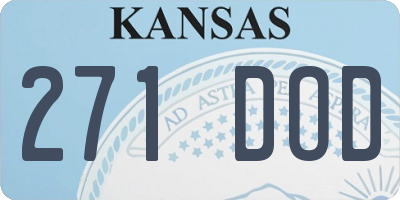 KS license plate 271DOD
