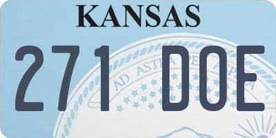 KS license plate 271DOE