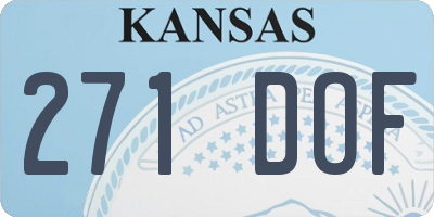 KS license plate 271DOF