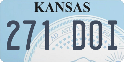 KS license plate 271DOI