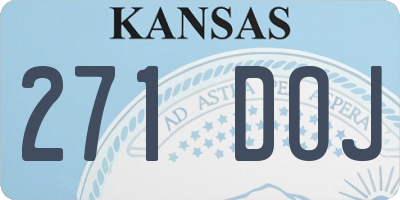 KS license plate 271DOJ