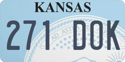 KS license plate 271DOK