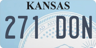 KS license plate 271DON