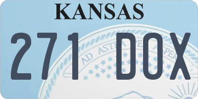 KS license plate 271DOX