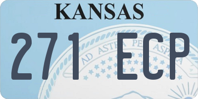 KS license plate 271ECP
