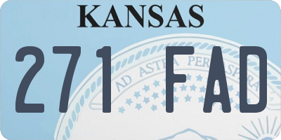 KS license plate 271FAD