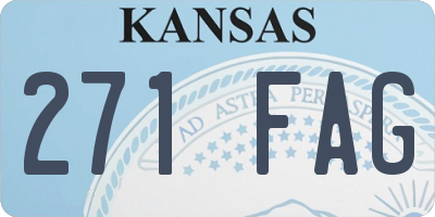 KS license plate 271FAG