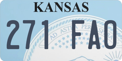 KS license plate 271FAO